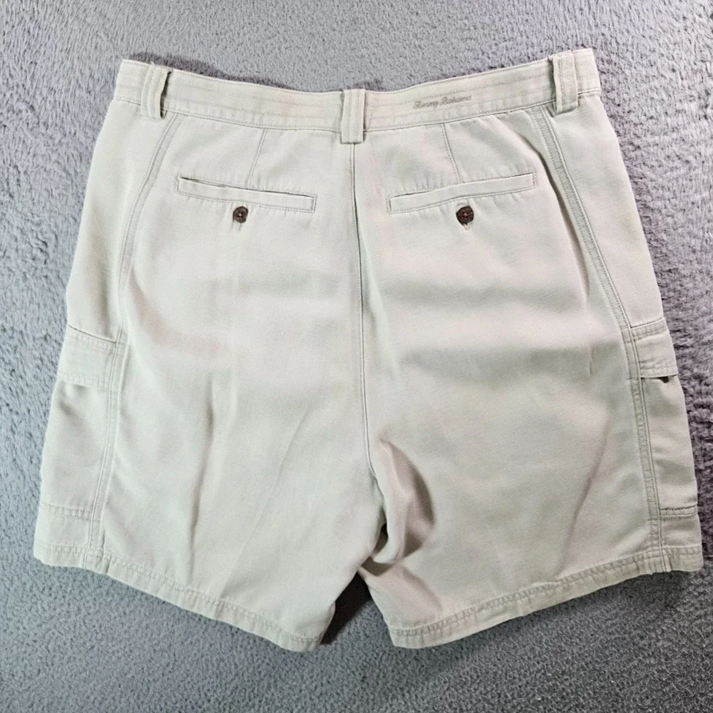 Tommy Bahama Cargo Shorts Men 36 Relaxed Fit‎ Y2K Lyocell Cotton Beige
